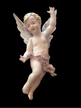 Bisque Porcelain Angel Cherub Decorative likely German 19th Century 5”